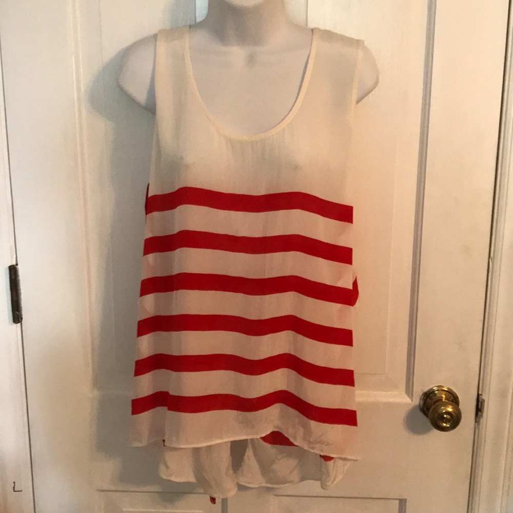 Anthropologie Tracy Reece Red/White Blouse